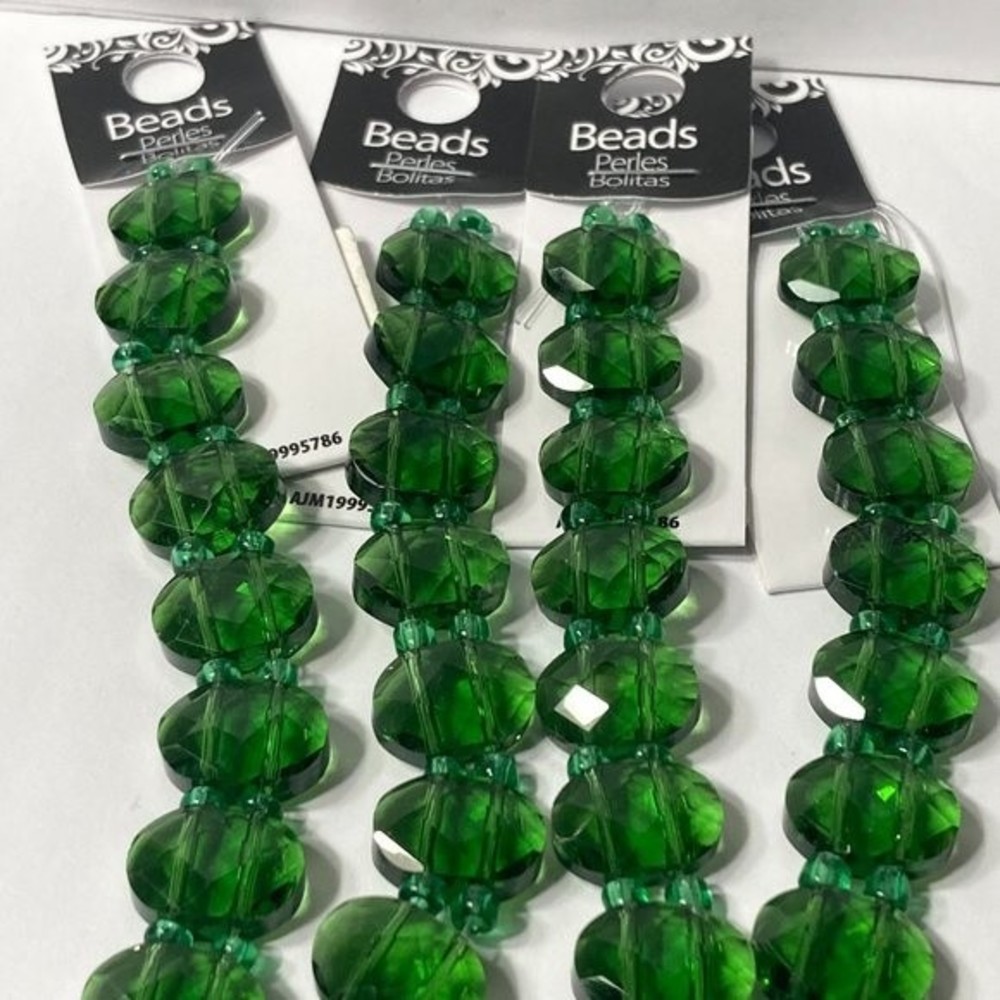 Darice Perles Green Slider Beads 4 Strands Jewelry Making Lamp Work Crafts